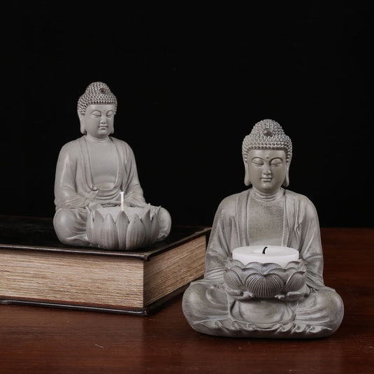 Kinesisk Zen Buddha Statue Desktop Dekoration Landskabspleje Resin Crafts