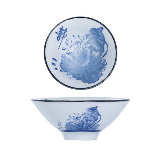Ceramic Kung Fu Tea Cup Japanese Blue And White Porcelain