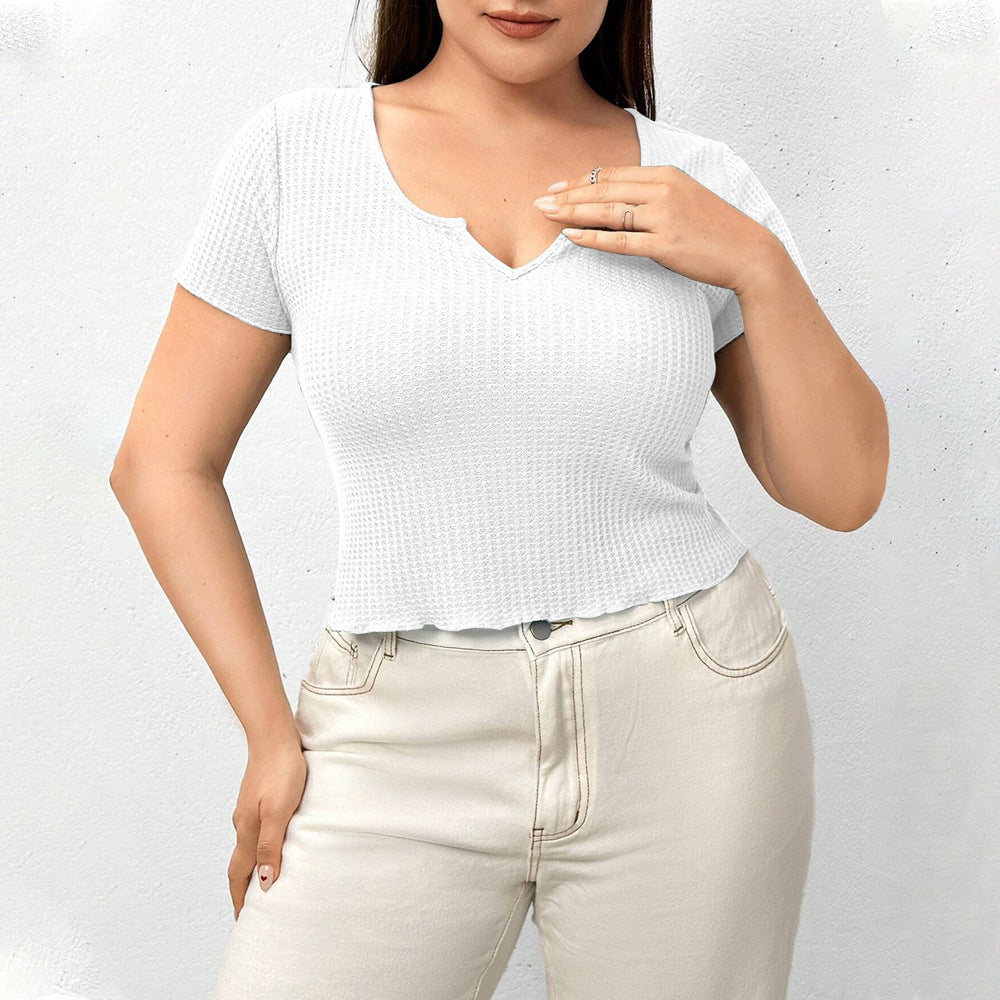 Breathable Slim Temperament Solid Color T-shirt Top