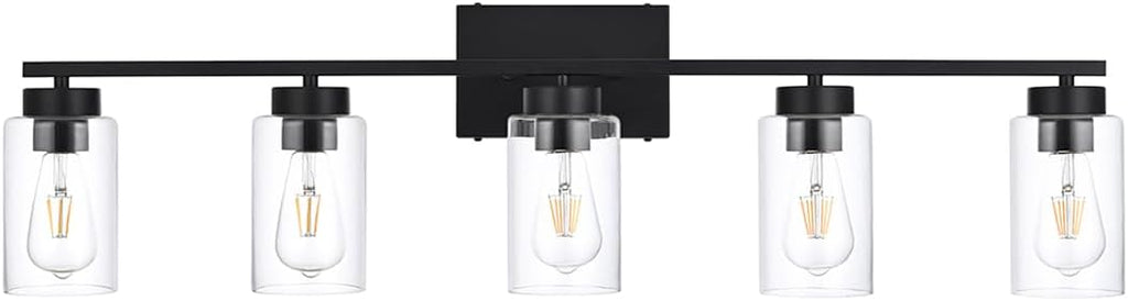 3-Light Bathroom Vanity Light, Modern Brushed Gold Wall Lights with Clear Glass Shades, Bathroom Wall Sconce Lamp for Mirror Living Room Bedroom Hallway - Grand Goldman