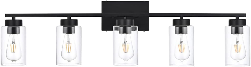 3-Light Bathroom Vanity Light, Modern Brushed Gold Wall Lights with Clear Glass Shades, Bathroom Wall Sconce Lamp for Mirror Living Room Bedroom Hallway - Grand Goldman