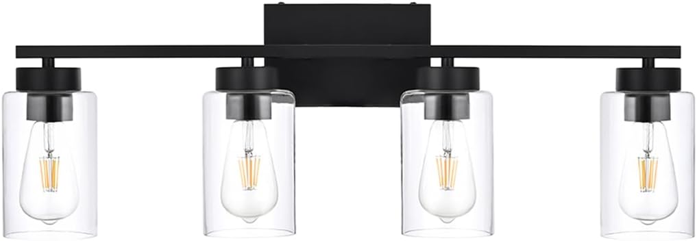 3-Light Bathroom Vanity Light, Modern Brushed Gold Wall Lights with Clear Glass Shades, Bathroom Wall Sconce Lamp for Mirror Living Room Bedroom Hallway - Grand Goldman