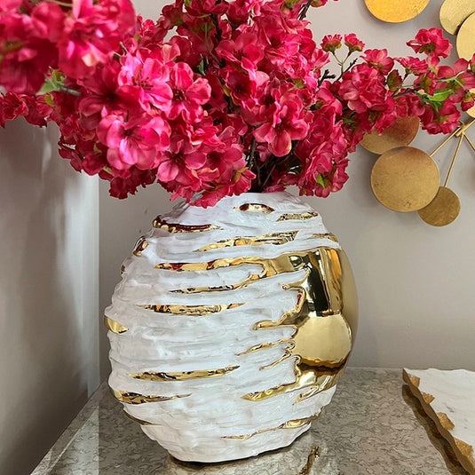 Vase en céramique plaqué or de luxe léger