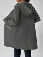 Women's Autumn Long Sleeve Hoodie Jacket, Drop Shoulder