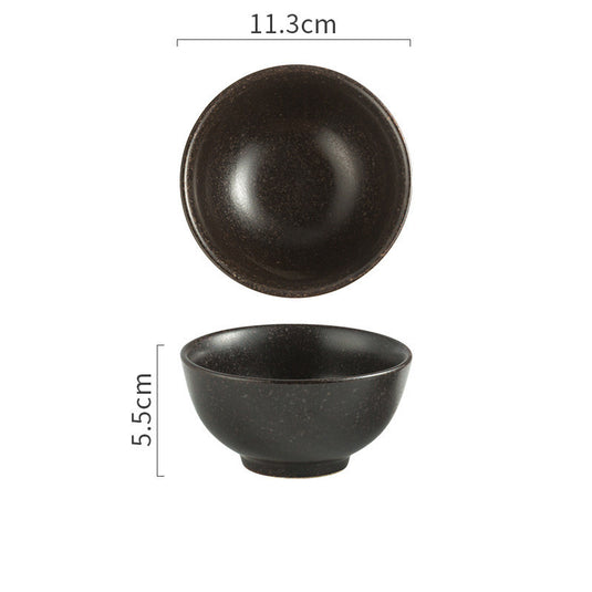 Japanese Bowl 4.5 Rice Bowl Ceramic  Small  Rice Bowl Soup Restaurant Spoon Plate Tableware Set
