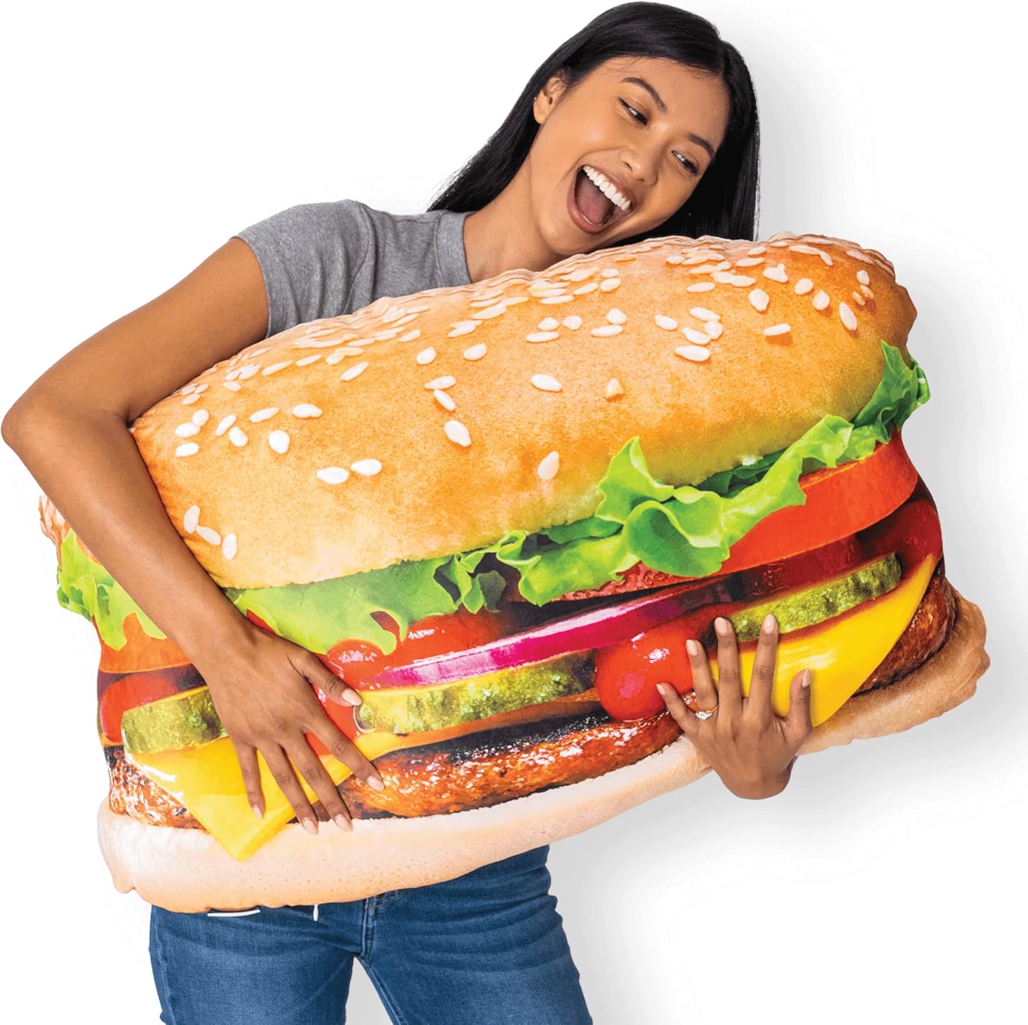 30" 3D Supreme Hot Dog Throw Pillow - Made with Super Soft & Ultra Premium Fabric - Cute, Comfortable, Plush, Stuffed Body Cushion for Home Decor - Best Funny Gift for Meat Lovers - Large - Grand Goldman