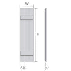 Ekena Millwork RBJ06S11X050RWR TimberCraft Zwei 5 3/8" Bretter Verbundene Board-n-Batten, Rustikale Holzläden (pro Paar), 10 3/4"B x 50"H, Grob gesägte Western Red Cedar