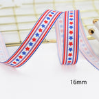 Stars And Stripes Ribbon Dovetail Bowknot Hair Ring Double Stitching Dovetail Ribbon