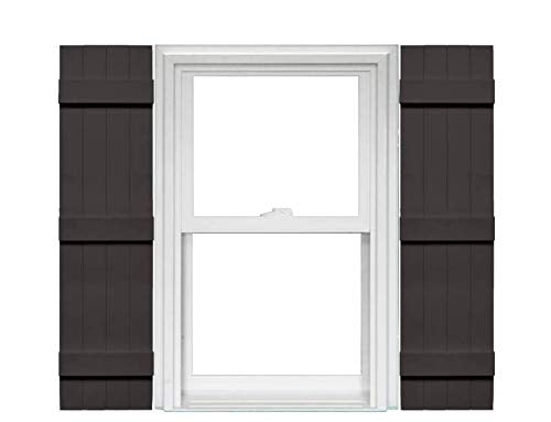 Mid America Board and Batten 14" 4 Board Joined Vinyl Standard Shutter (1 Pair) - 14 x 71 018 Tuxedo Gray