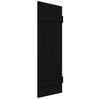 Ekena Millwork Lifetime Vinyl LJ4S14X04300BL Standard Four Board Joined, Board-n-Batten Vinyl Shutters, w/Installation Shutter-Lok's & Matching Screws (Per Pair), 14"W x 43"H, Black