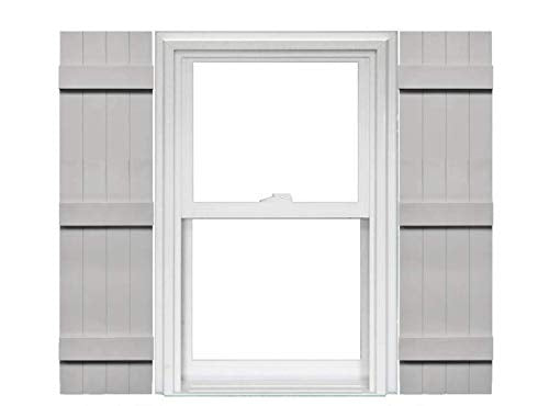 Mid America Board and Batten 14" 4 Board Joined Vinyl Standard Shutter (1 Pair) - 14 x 75 030 Paintable