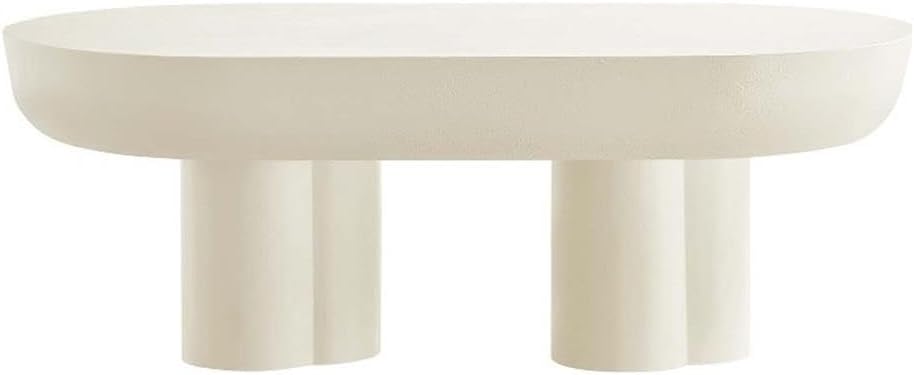 Modway EEI-6763-WHI Caspian Oval Concrete Coffee Table, White