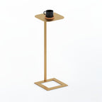 Stable C Table End Table, 23.4" Tall C Shaped Side Table That Slides Under Sofa, Slim Under Couch Table, Modern Industrial Coffee Tray Table for Living Room Bedroom (Small Black)