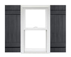 Polaris Homeside 4 Board and Batten Joined Vinyl Shutters (1 Pair) 14-1/2in. x 35in. - 410 Gray