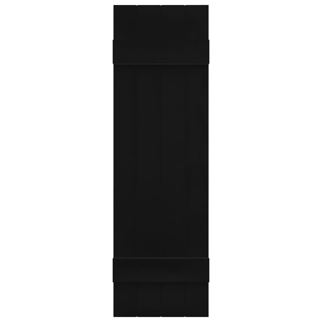 Ekena Millwork Lifetime Vinyl LJ4S14X04300BL Standard Four Board Joined, Board-n-Batten Vinyl Shutters, w/Installation Shutter-Lok's & Matching Screws (Per Pair), 14"W x 43"H, Black