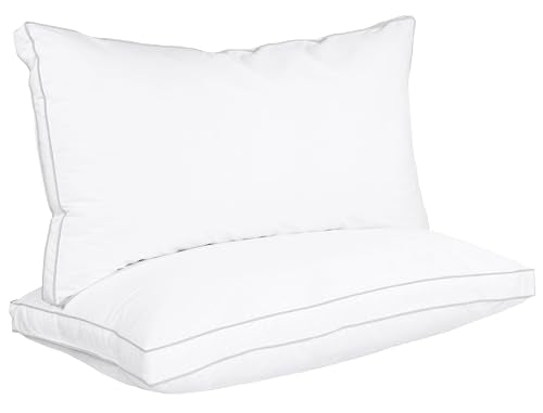 Utopia Bedding Bed Pillows for Sleeping Queen Size (White), Set of 2, Cooling Hotel Quality, Gusseted Pillow for Back, Stomach or Side Sleepers