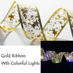 6LED Lights Gilding Double Ribbons Gilding Double Ribbons Christmas Tree Double Ribbons