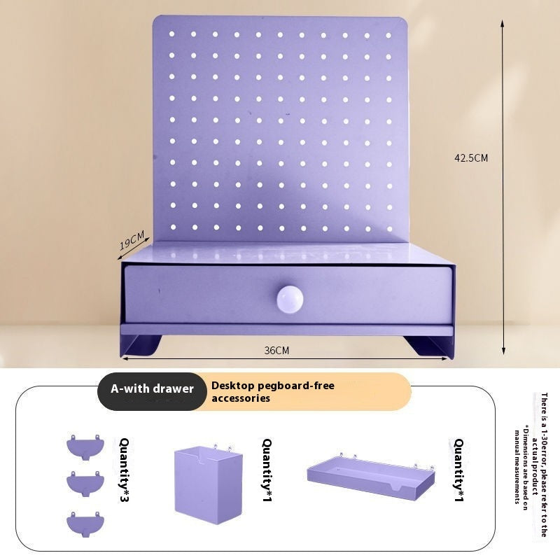 Desktop Wire-wrap Board Storage Rack Iron Home Office Study Desk
