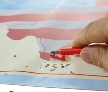 Carte à gratter américaine carte à gratter créative autour de la carte du monde affiche de voyage de voyage américain