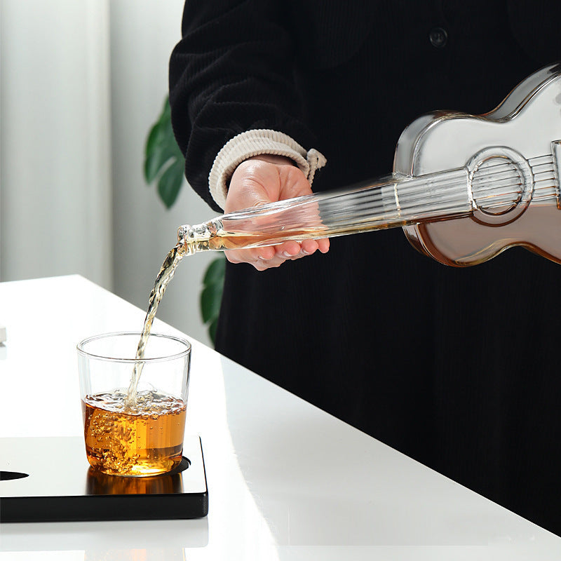 Ensemble carafe guitare créative avec verre borosilicate élevé