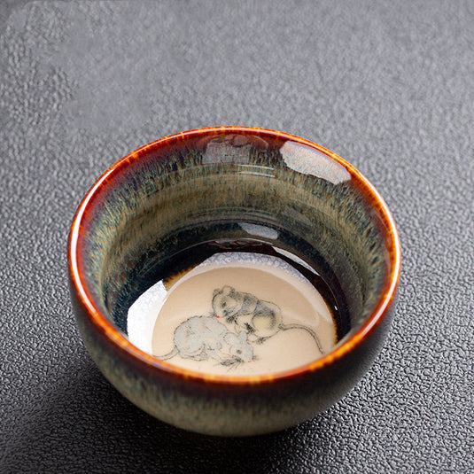 Chinese Zodiac Kung Fu Ceramic Artisanal Tea Cup Set