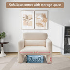 33.86" Accent Chairs, Modern Sherpa Lamb Fabric Armed Chair Comfy Upholstered Armchair Leisure Single Sofa Chair with a Waist Pillow for Bedroom, Office and Living Room - Grand Goldman