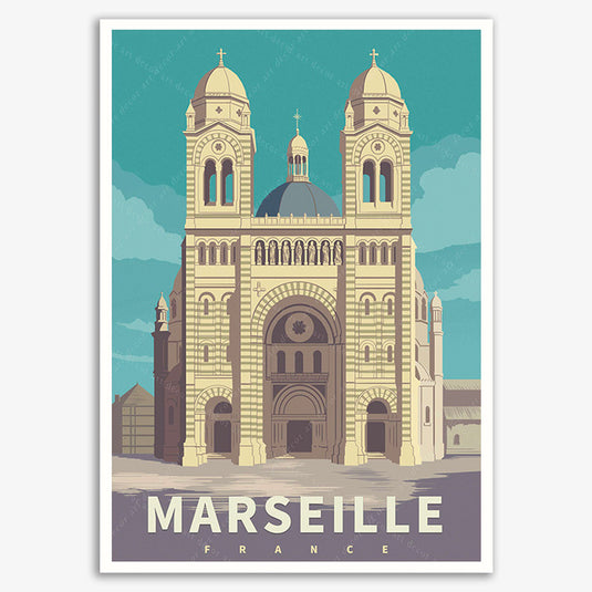 Marseille France Vintage Travel Poster National Park Canvas Painting Home Decoration