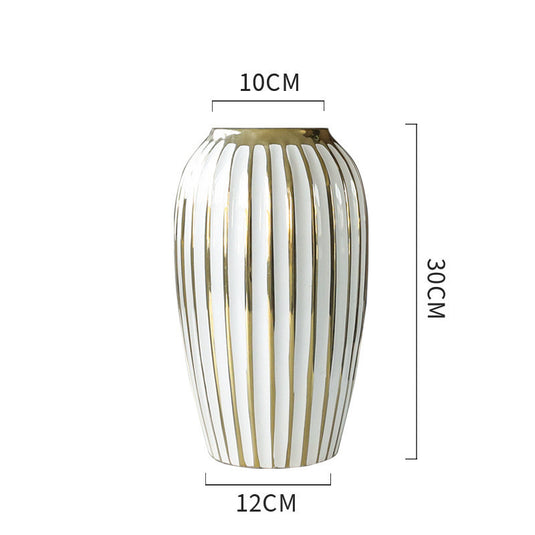Ornements de vase en céramique modernes plaqués or de luxe léger