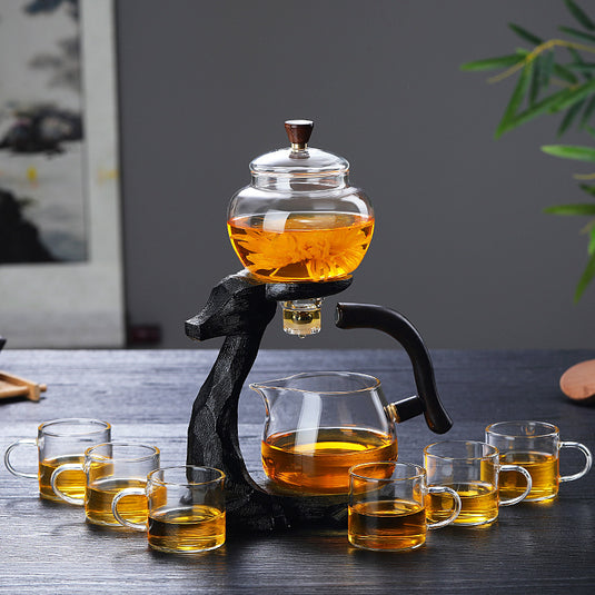Automatic glass kung fu tea set