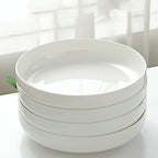 Household Pure White Simple Bone China Tableware Plate