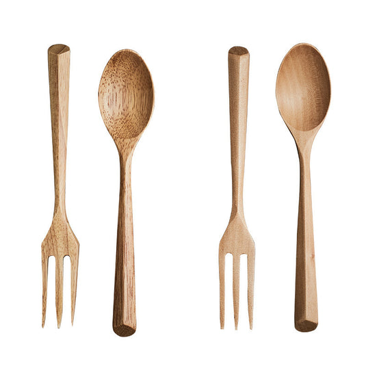Japanese Style Wooden Spoon And Fork Set