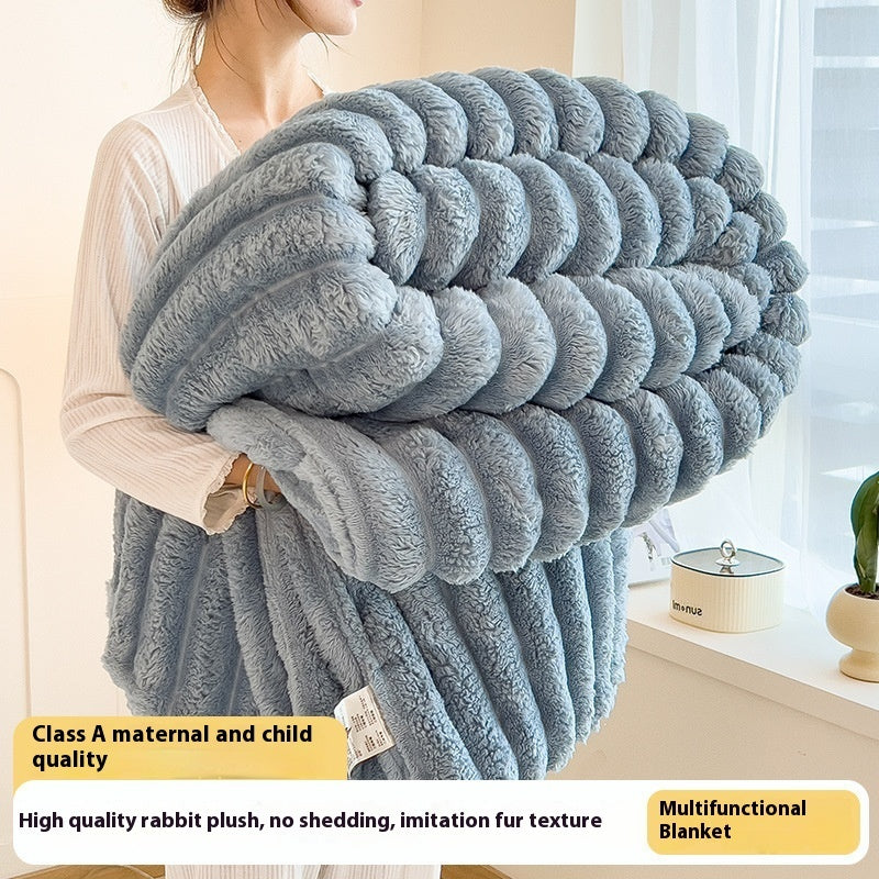 Luxe imitatie konijnenbont sjaal deken zacht en warm