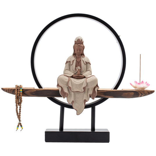 Leekung Antik Elfenben Hvid Buddha Statue - Hjemmegudstjeneste Skrivebordsmøbler Meditation Zen Have Spirituelt Rum Feng Shui Yoga Indretning Lille Laughing Buddha Gift