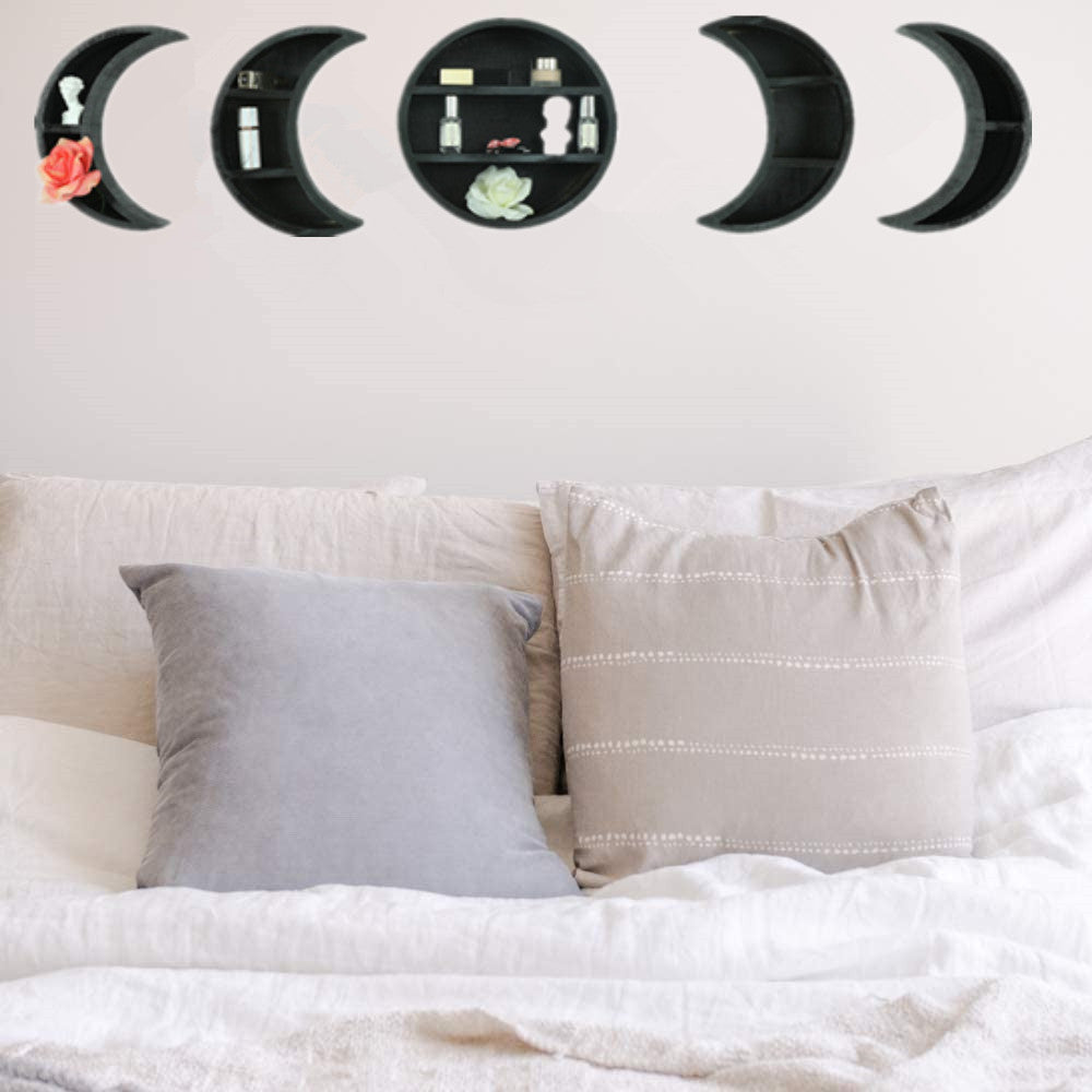 Crystal Shelf Wooden Moon Decoration Shelf
