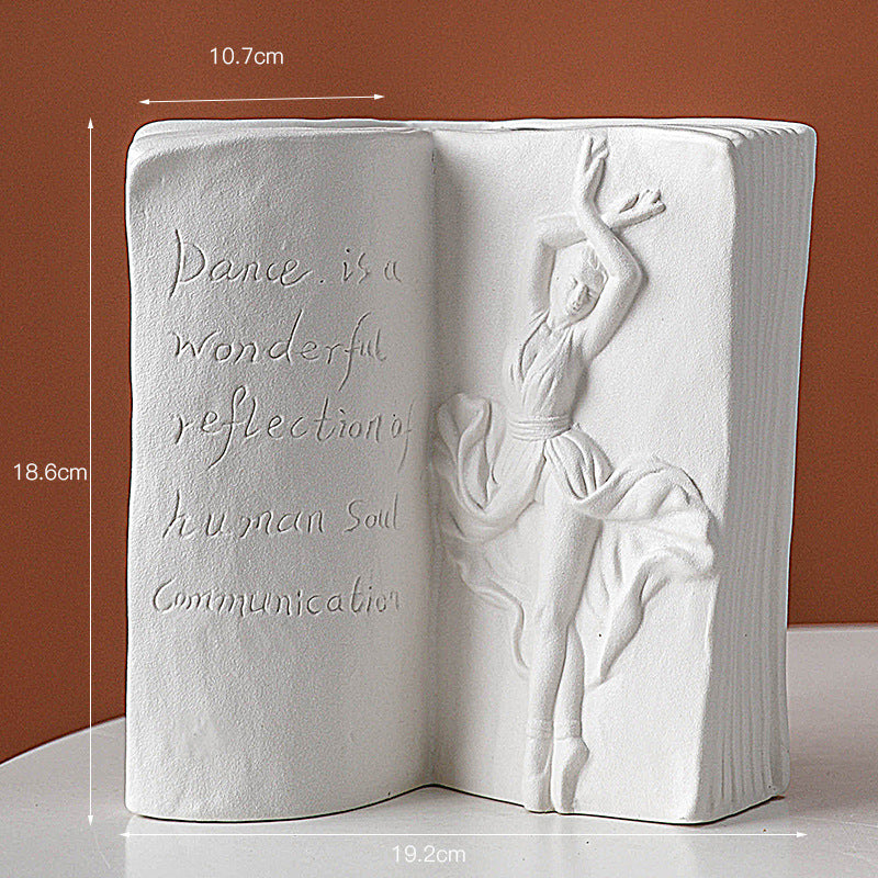 Ceramic Book Stand Creative Home Desktop Storage Office Decoration