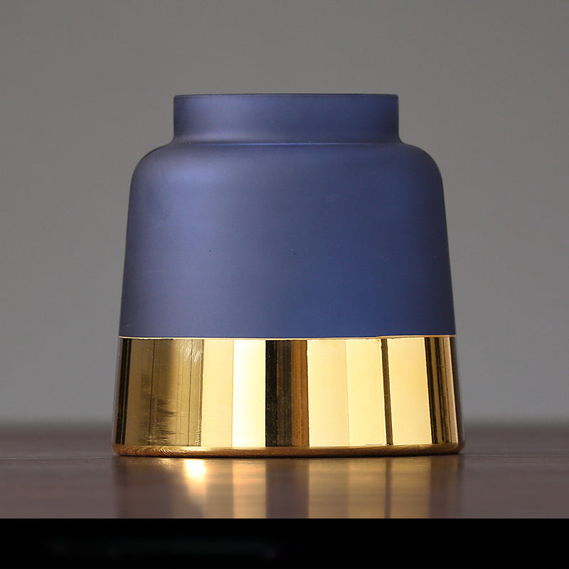 Nordic Light Luxury Frosted Gold Edge Glass Bottle Vase Decoration