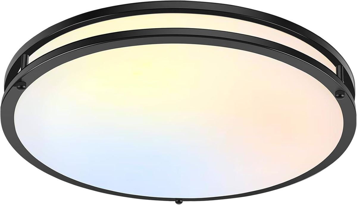 36W LED Ceiling Lights for Bedroom Kitchen, 3600lm Super Bright, Dimmable Flush Mount Light Fixtures 6500K/5000K/4000K/3000K/2700K Adjusted Modern Lamps 2PACK, 13 Inch, Nickle - Grand Goldman