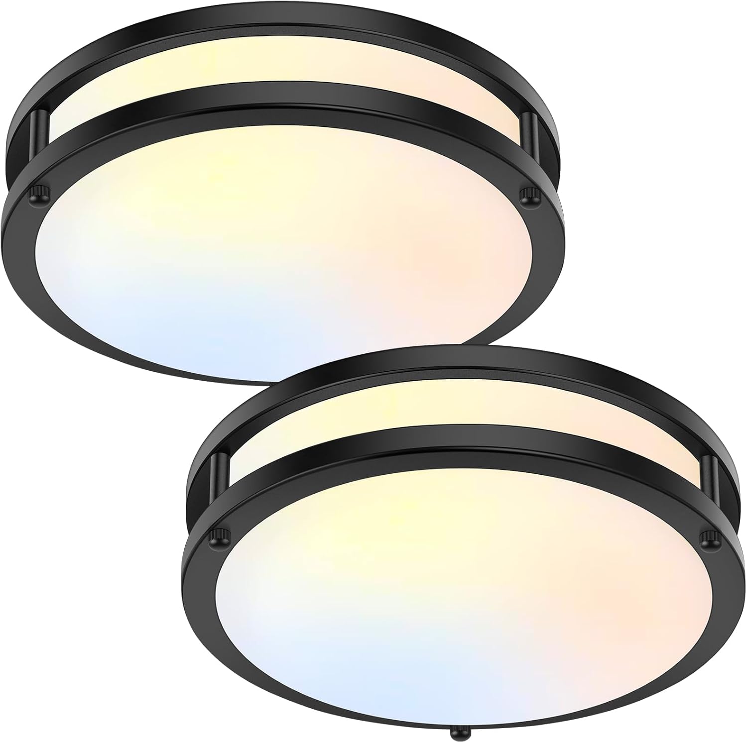 36W LED Ceiling Lights for Bedroom Kitchen, 3600lm Super Bright, Dimmable Flush Mount Light Fixtures 6500K/5000K/4000K/3000K/2700K Adjusted Modern Lamps 2PACK, 13 Inch, Nickle - Grand Goldman