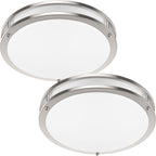 36W LED Ceiling Lights for Bedroom Kitchen, 3600lm Super Bright, Dimmable Flush Mount Light Fixtures 6500K/5000K/4000K/3000K/2700K Adjusted Modern Lamps 2PACK, 13 Inch, Nickle - Grand Goldman