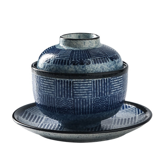 Japanese Style Tableware Ceramic Soup Bowl With Lid Tureen