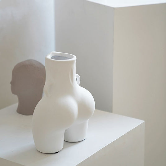 Aphrodite Luscious Woman's Hips Ceramic Vase Round Anatomy Body Shape Flower Pot