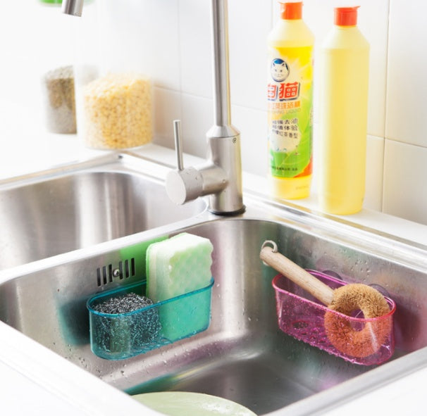 Multifunktionelt køkkenopbevaringsboks Køkken- og toiletopbevaringsboks Stærk og sømløs sugekop drænbar opbevaringsboks