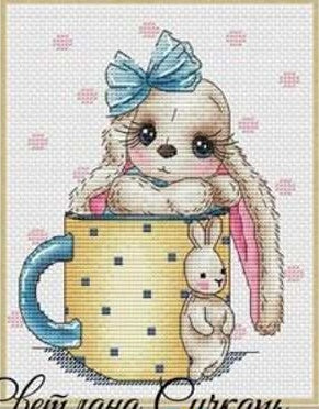 Rabbit style cross stitch set