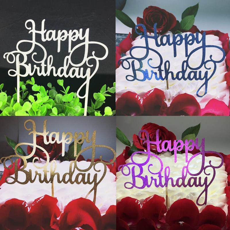 Drapeau de gâteau joyeux anniversaire insert de gâteau