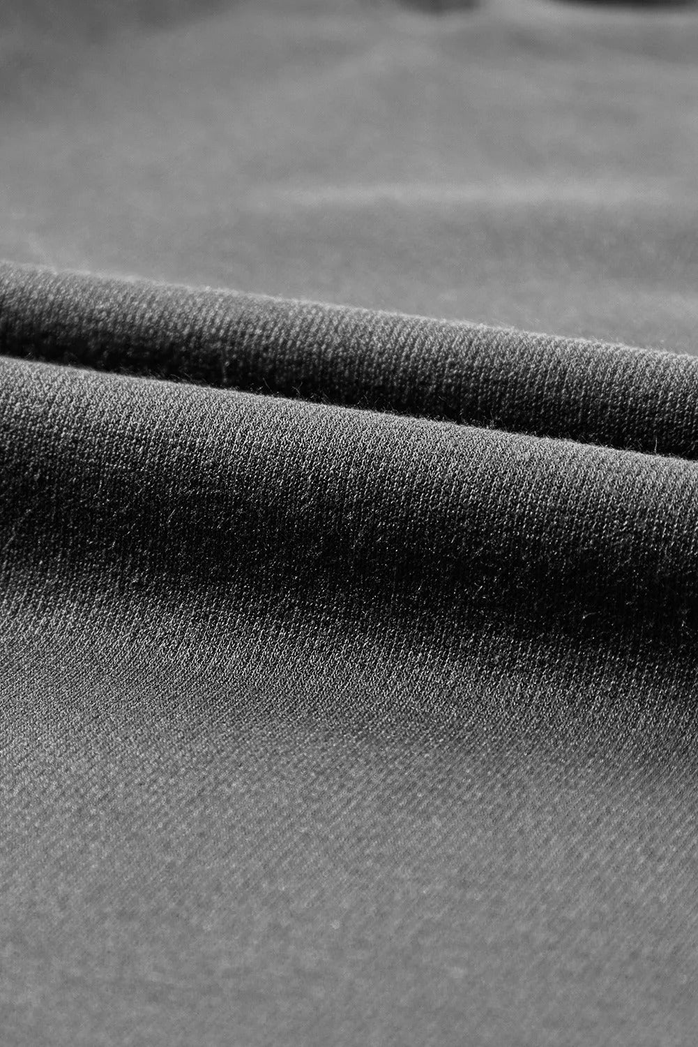 Medium Grey Solid Color Sleeve Round Neck Blouse