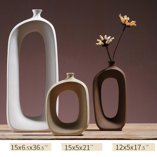 Vase en céramique trois pièces