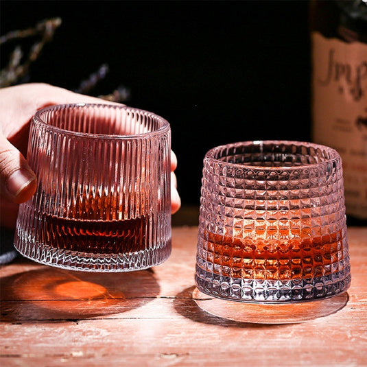 Rotating Whisky Glass, Whiskey Scotch Bourbon Crystal