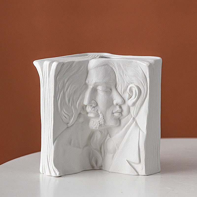 Ceramic Book Stand Creative Home Desktop Storage Office Decoration