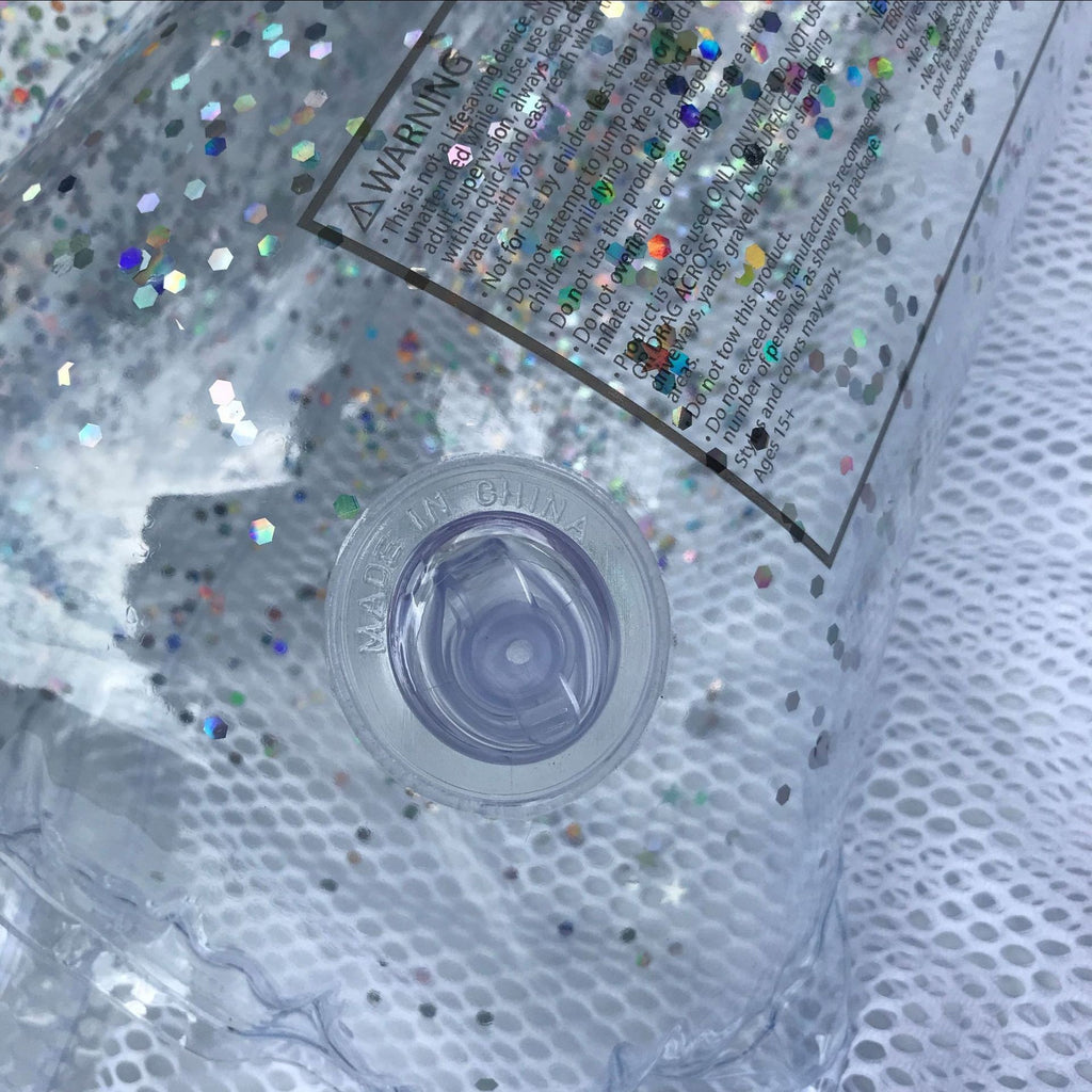 Water Transparent Recliner Foldable Inflatable Hammock With Sequins Float Recliner