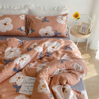 Small Floral Gentle Girl Heart Bedding Set Of Four